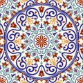 Seamless colorful pattern with mandala. Vintage decorative element. Hand drawn pattern in turkish style. Islam, Arabic, Indian